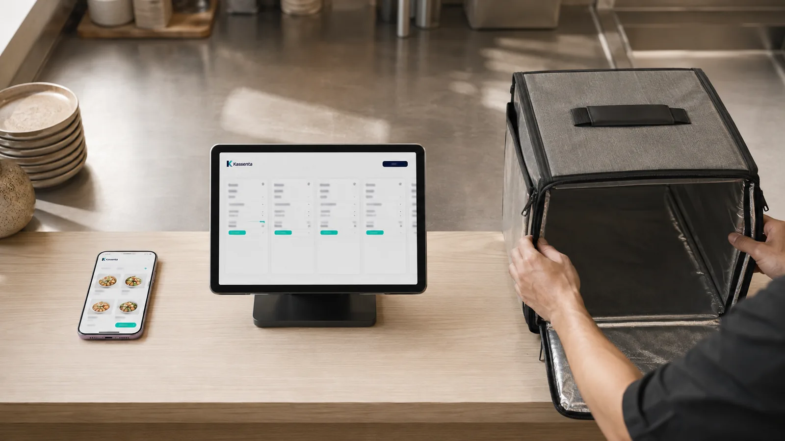 Order flow from customer to kitchen to driver
